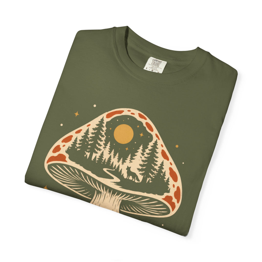 Hidden Forest Silhouette Mushroom T‑Shirt