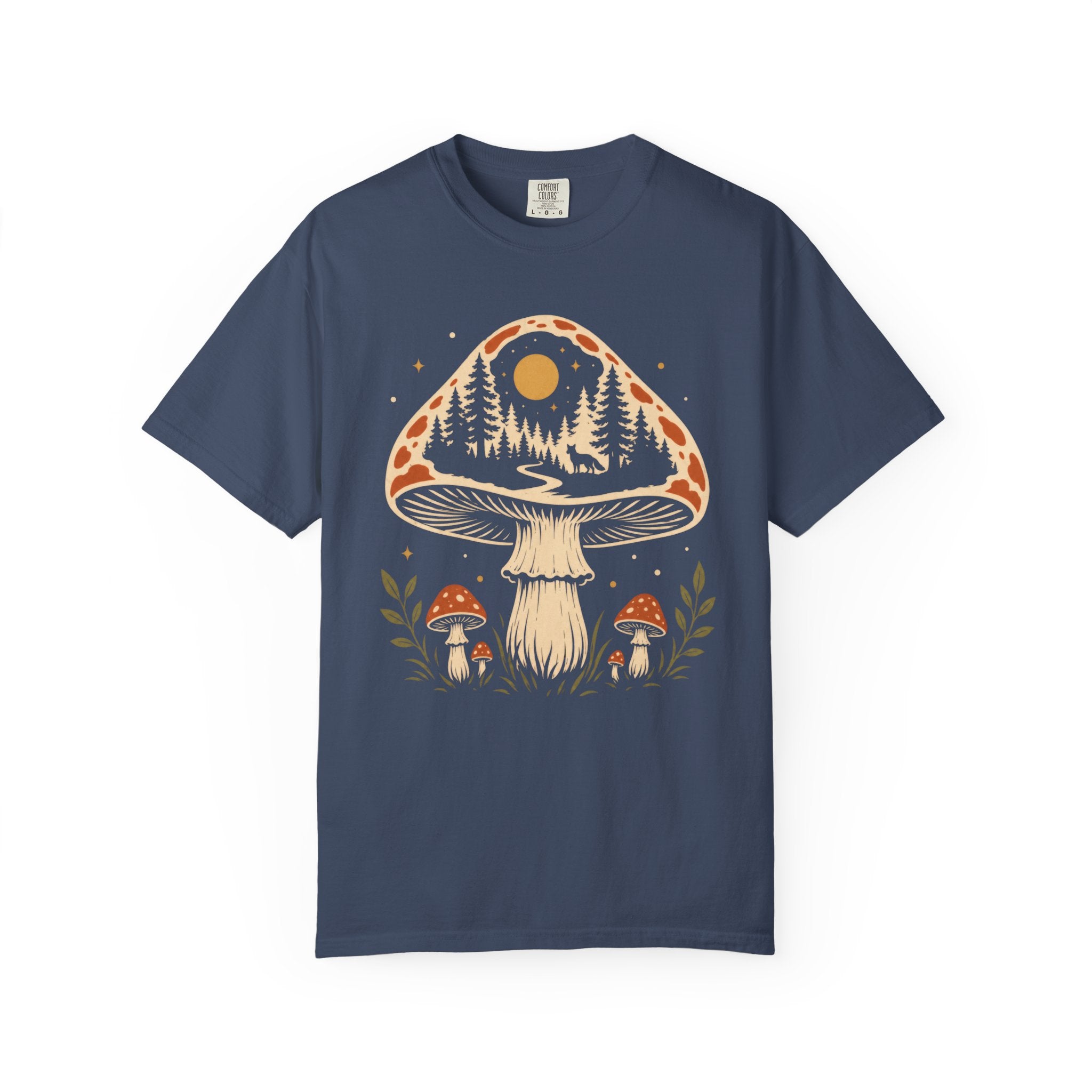 Hidden Forest Silhouette Mushroom T‑Shirt