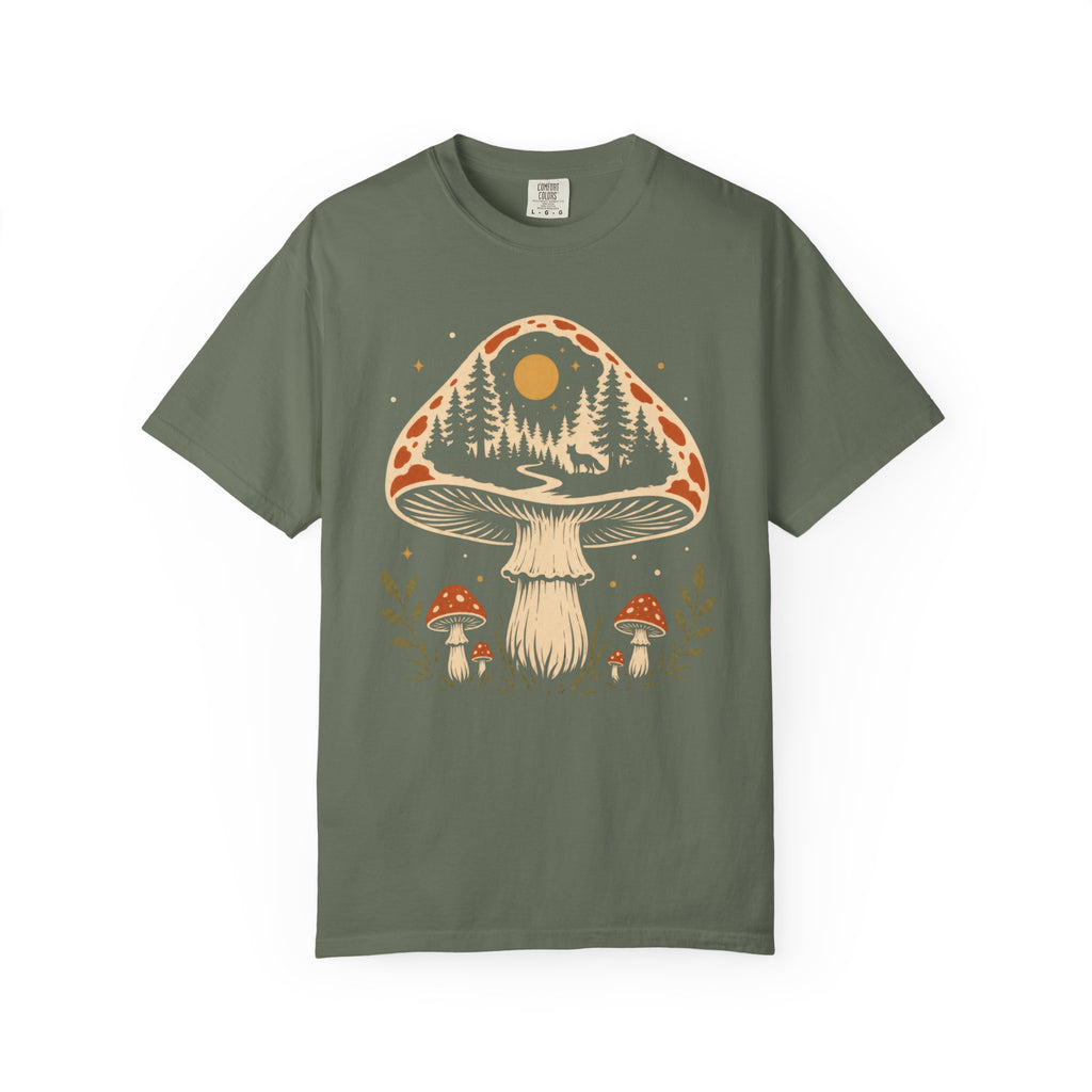 Hidden Forest Silhouette Mushroom T‑Shirt