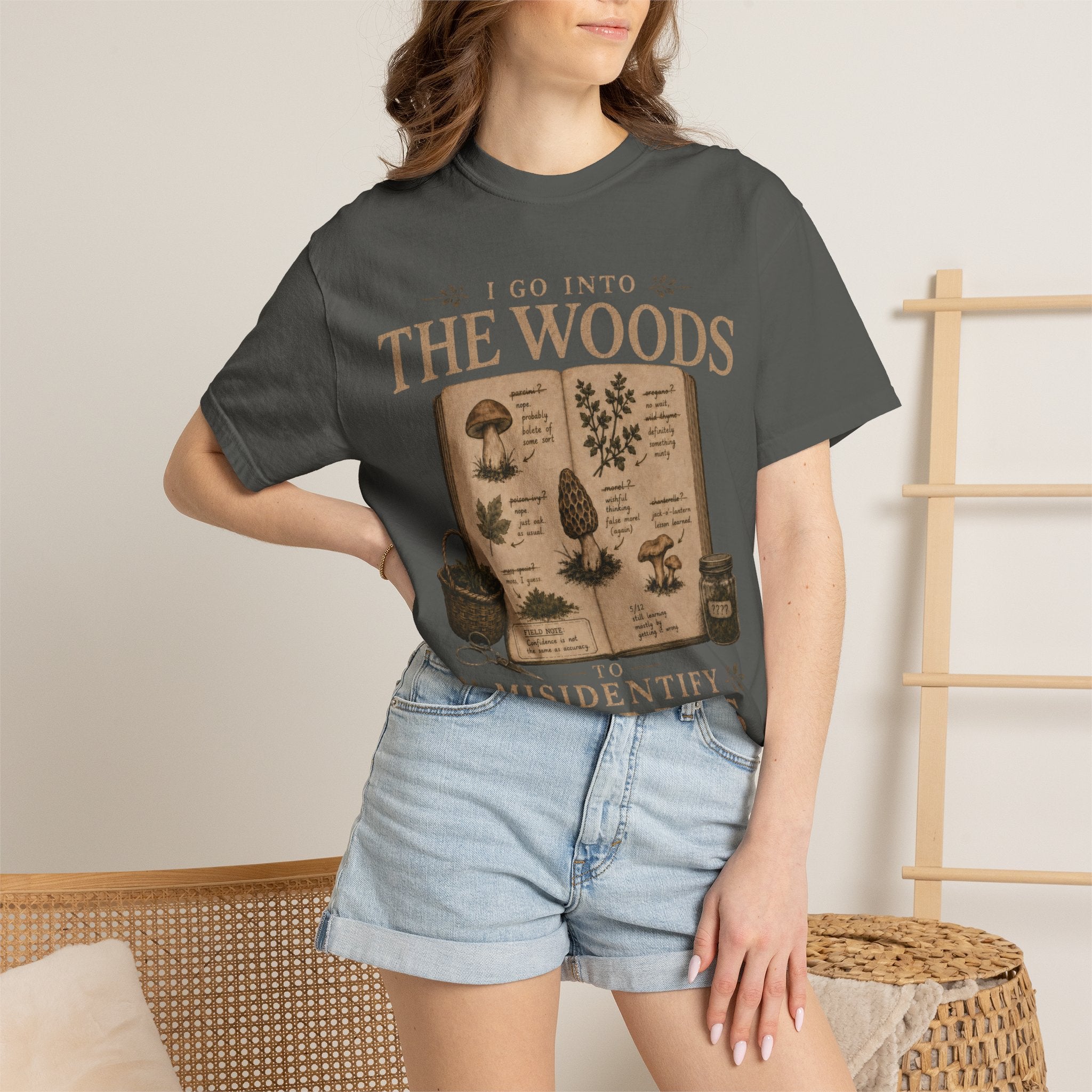I Go Into the Woods to Misidentify Things T‑Shirt