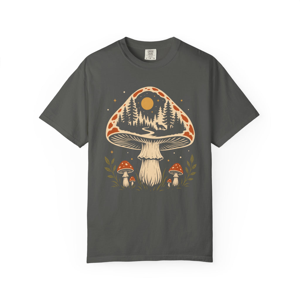 Hidden Forest Silhouette Mushroom T‑Shirt