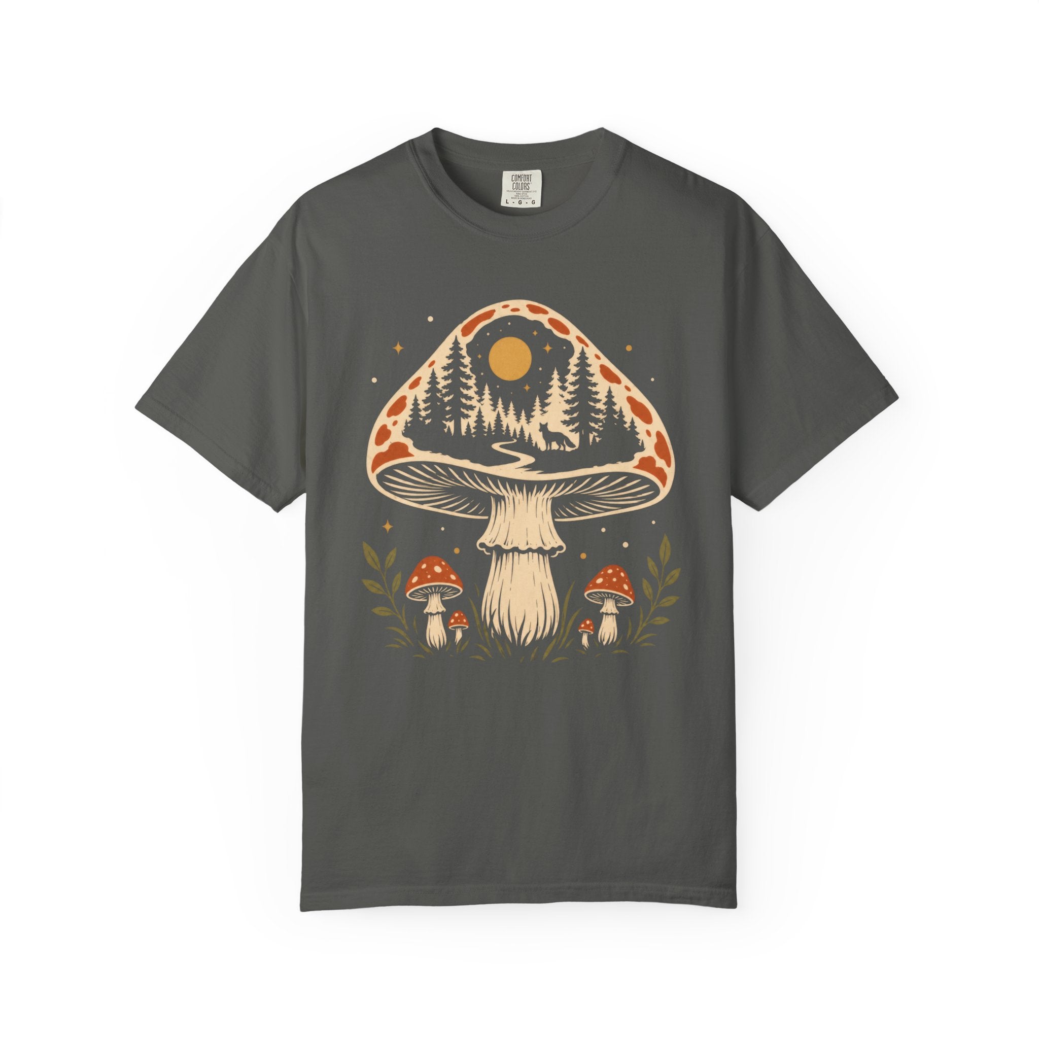Hidden Forest Silhouette Mushroom T‑Shirt
