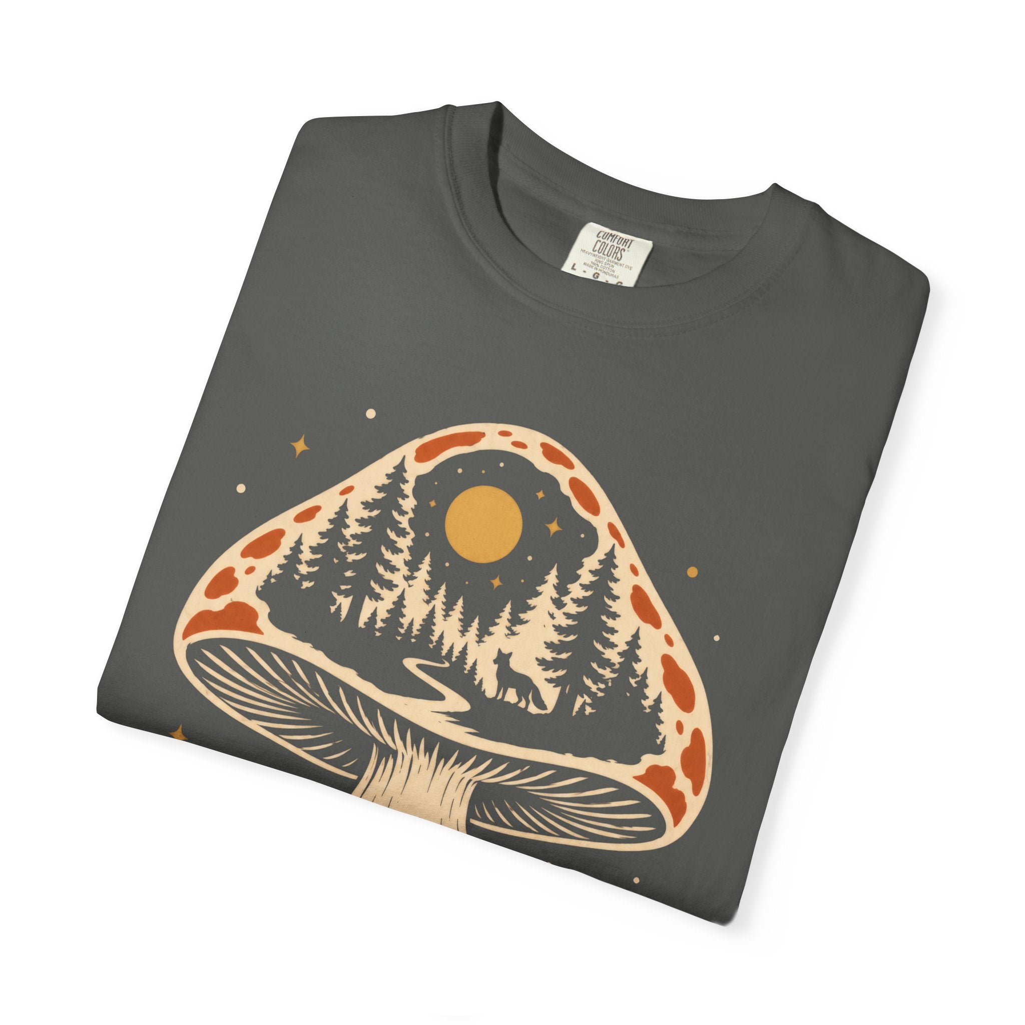Hidden Forest Silhouette Mushroom T‑Shirt