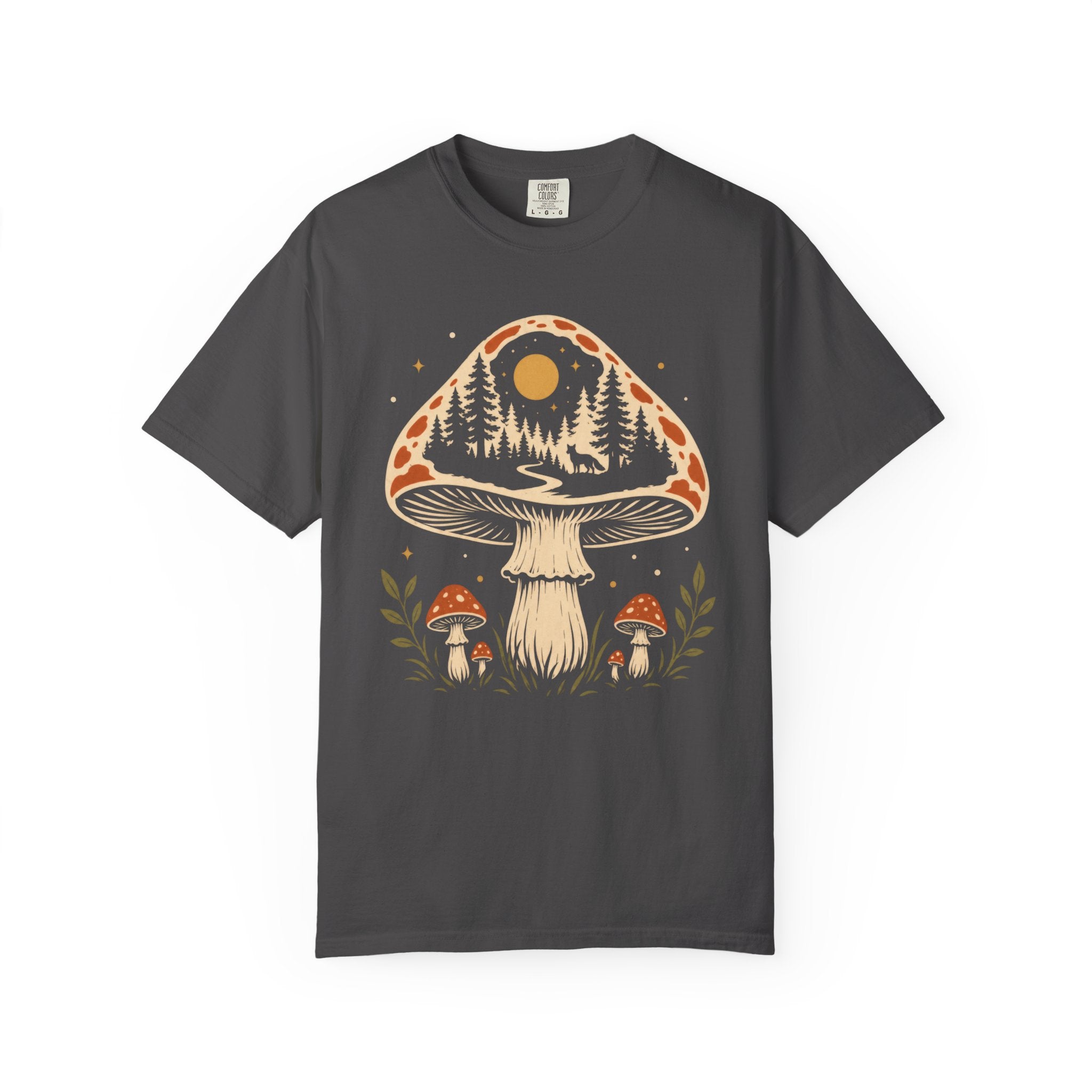 Hidden Forest Silhouette Mushroom T‑Shirt