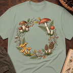 Woodland Fungi Wreath T‑Shirt