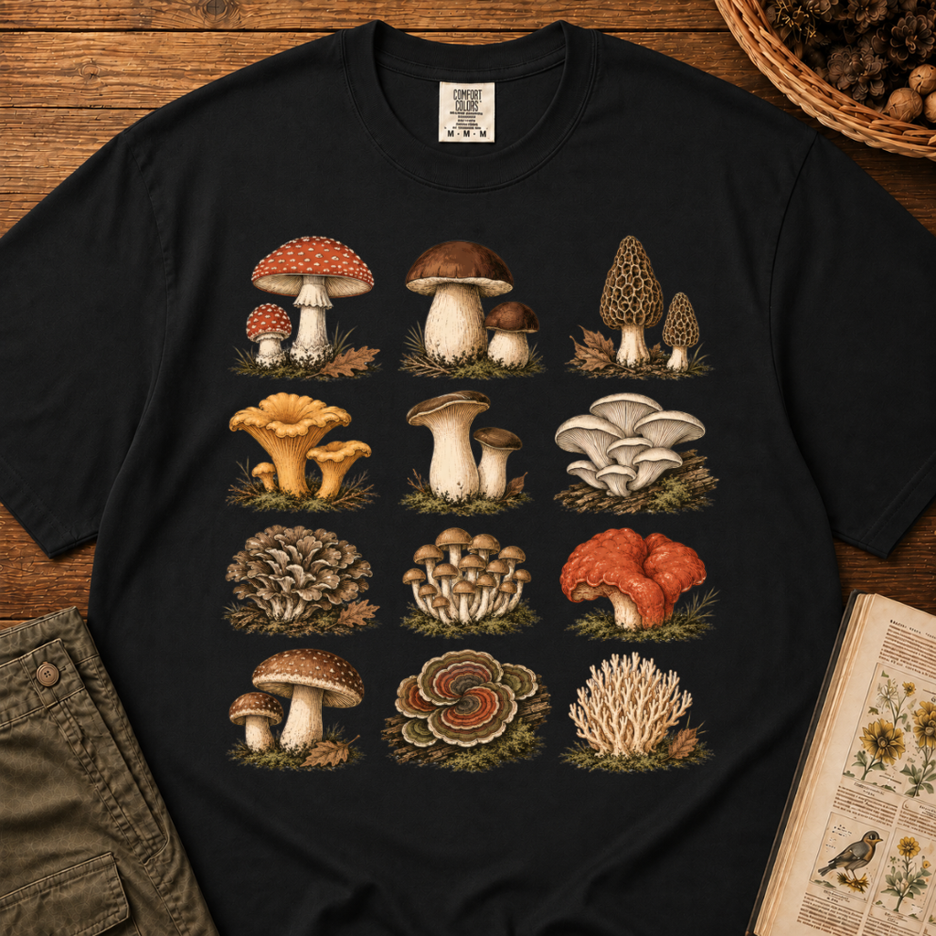 Mushroom Specimen Grid T-Shirt