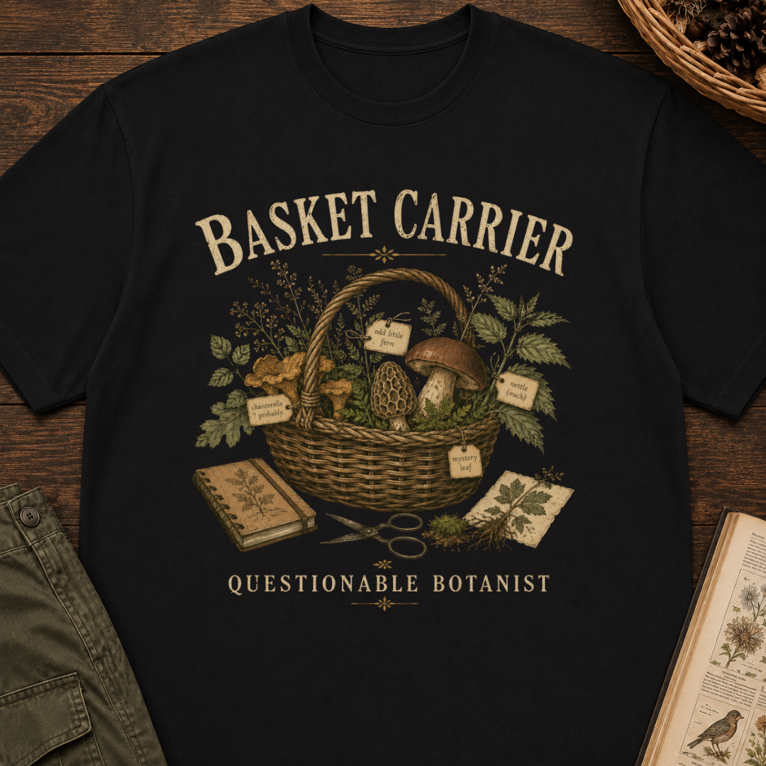 Basket Carrier, Questionable Botanist T‑Shirt