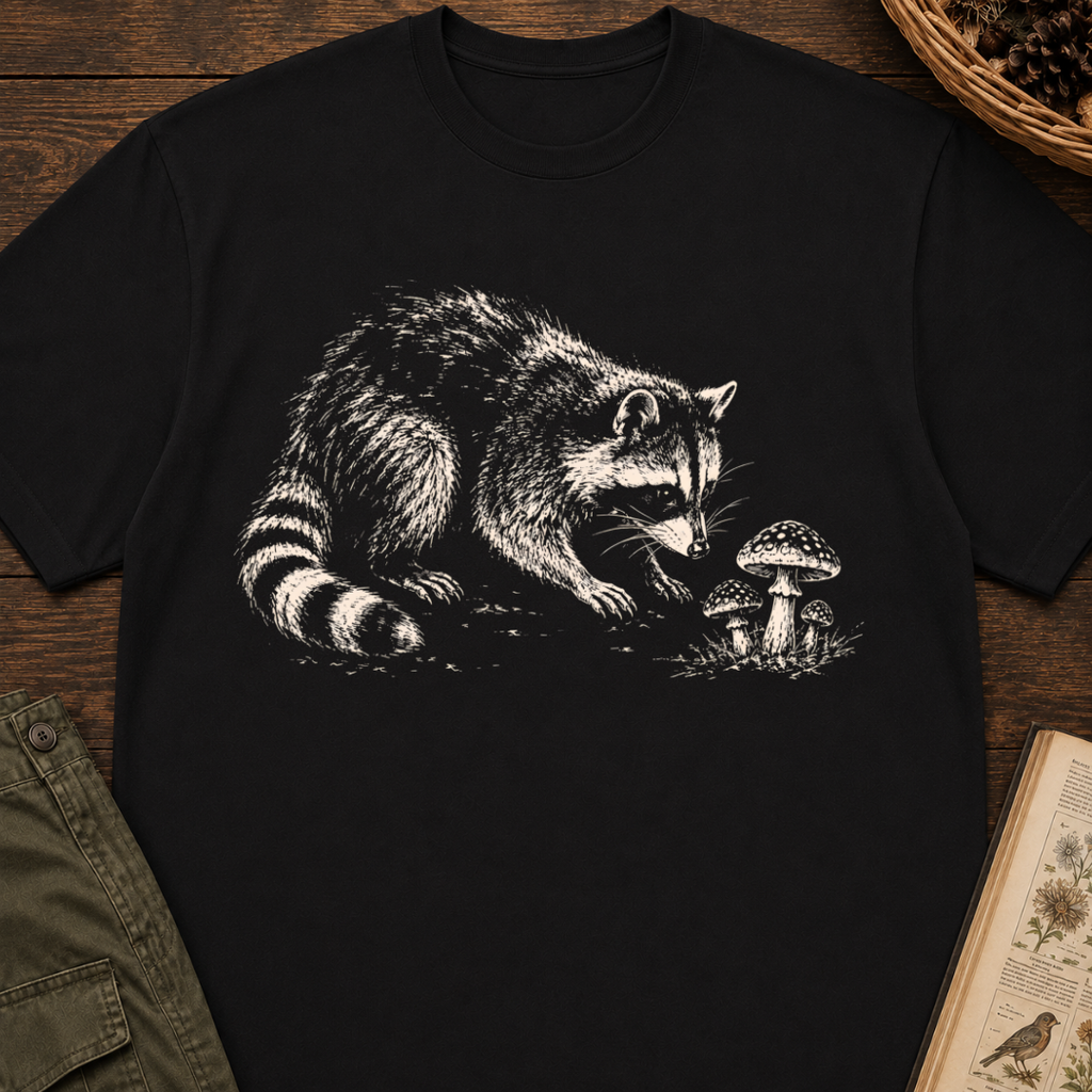 Raccoon with Mushroom T‑Shirt