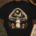 Hidden Forest Silhouette Mushroom T‑Shirt