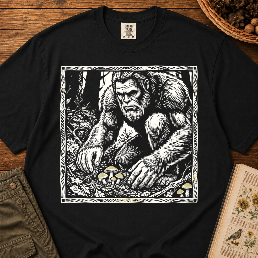Sasquatch Wood Print T‑Shirt