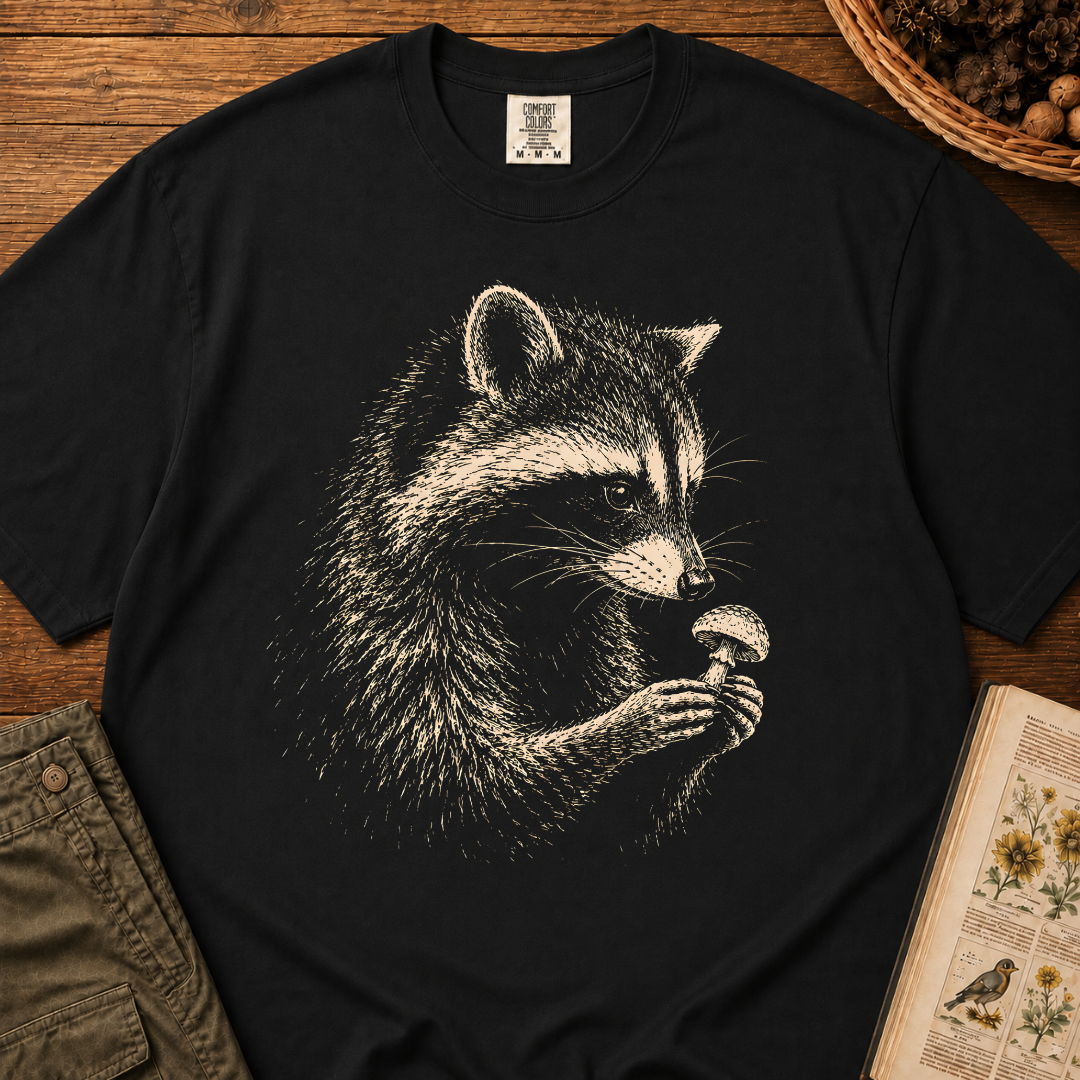 Raccoon Mushroom Bandit T‑Shirt