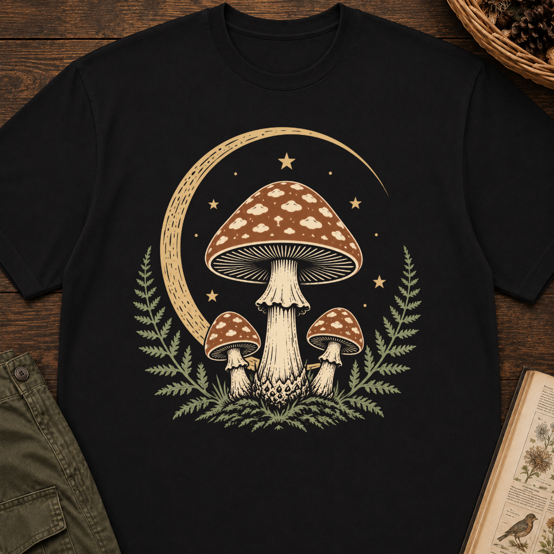 Moonlit Mushroom Emblem T‑Shirt