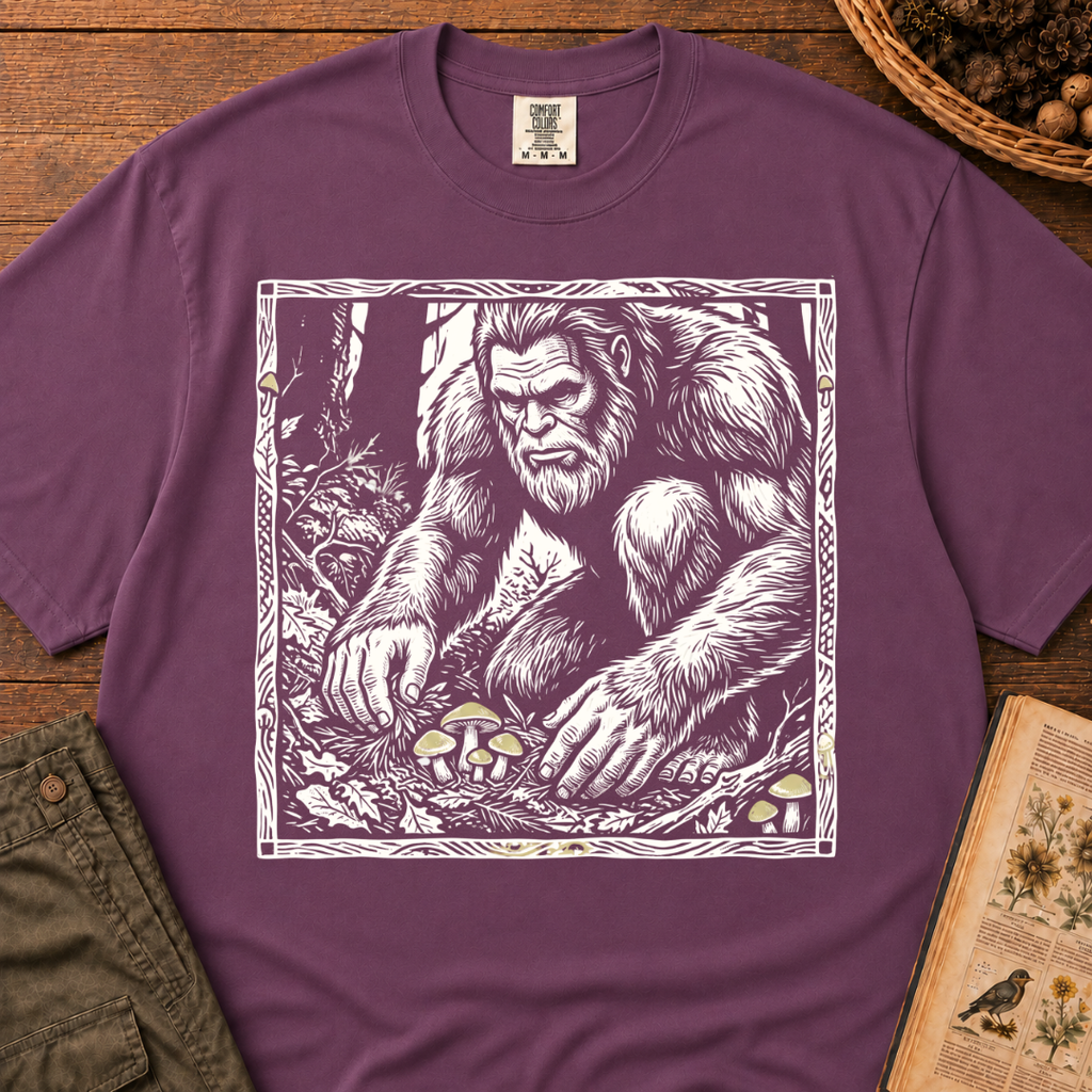 Sasquatch Wood Print T‑Shirt