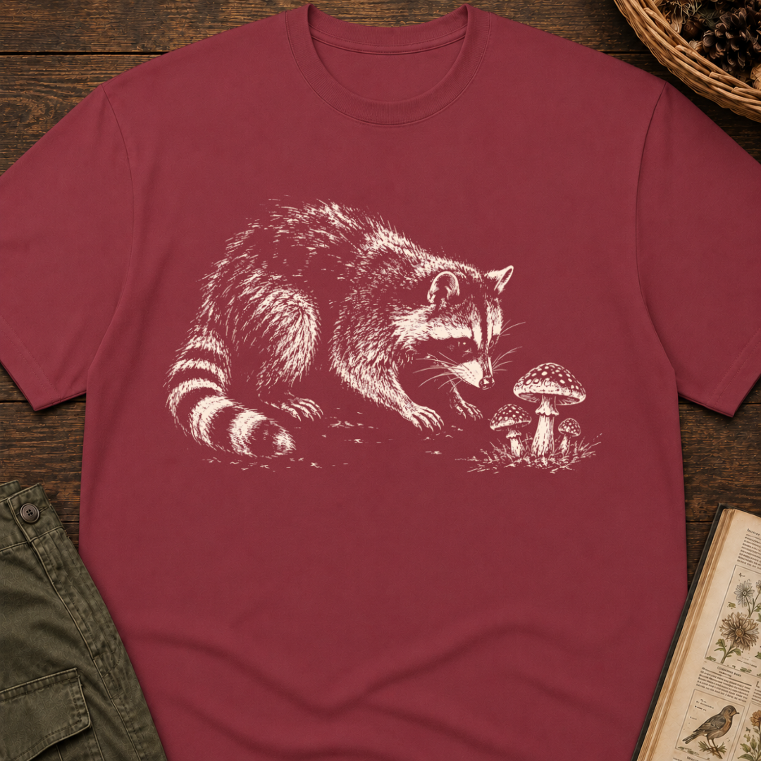 Raccoon with Mushroom T‑Shirt