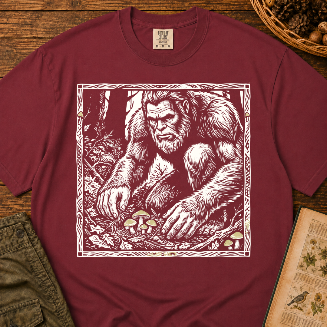 Sasquatch Wood Print T‑Shirt