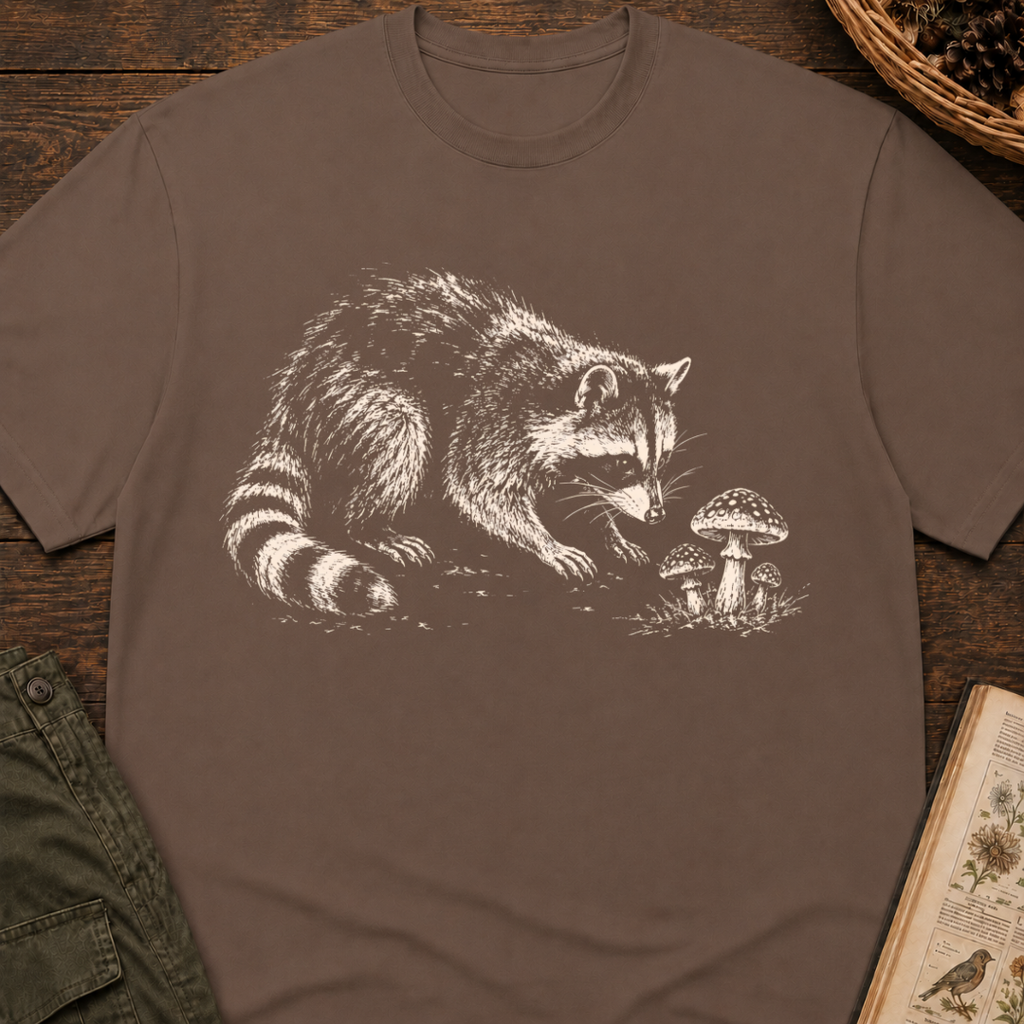 Raccoon with Mushroom T‑Shirt