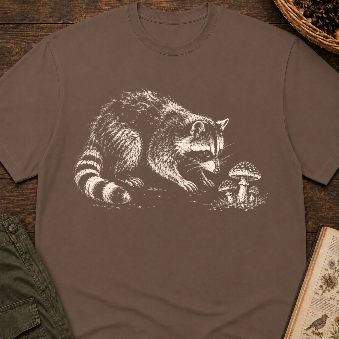 Raccoon with Mushroom T‑Shirt