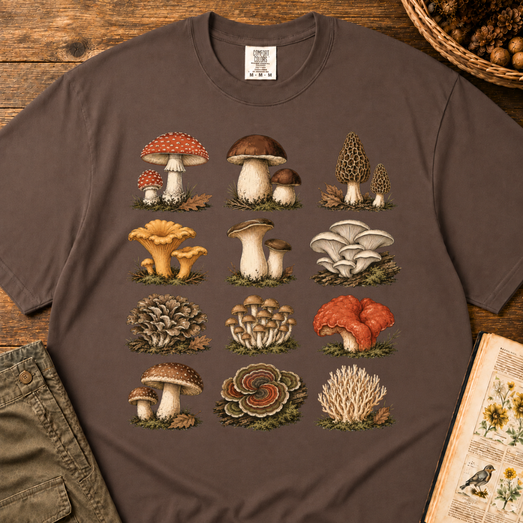 Mushroom Specimen Grid T-Shirt