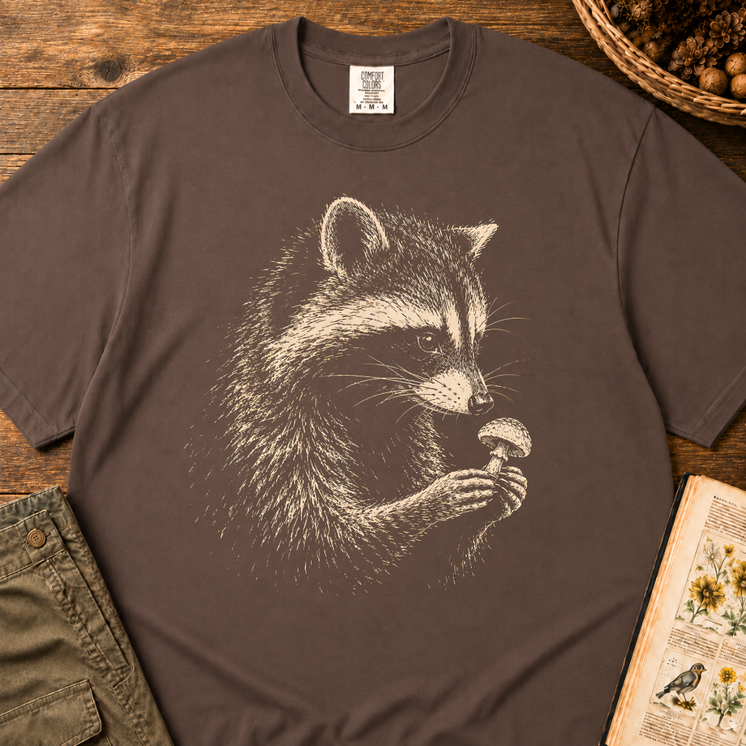 Raccoon Mushroom Bandit T‑Shirt