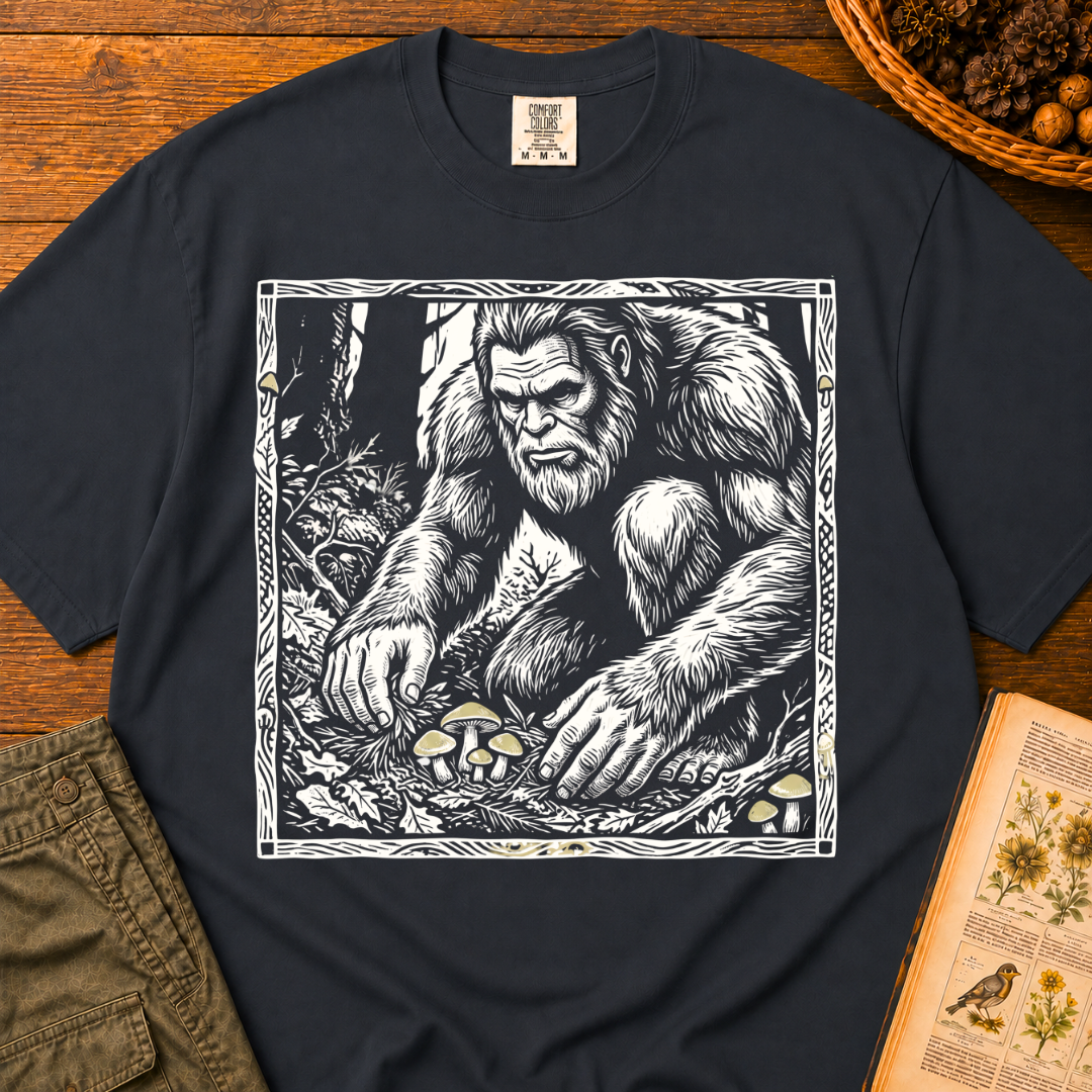 Sasquatch Wood Print T‑Shirt