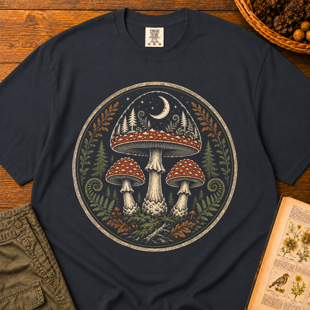 Moonlit Mycology Emblem T‑Shirt