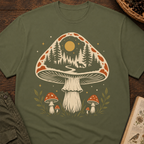 Hidden Forest Silhouette Mushroom T‑Shirt