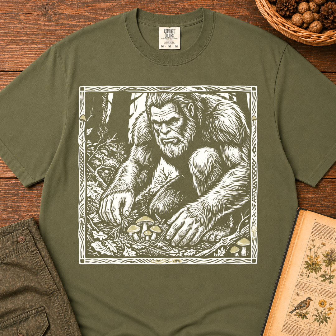 Sasquatch Wood Print T‑Shirt
