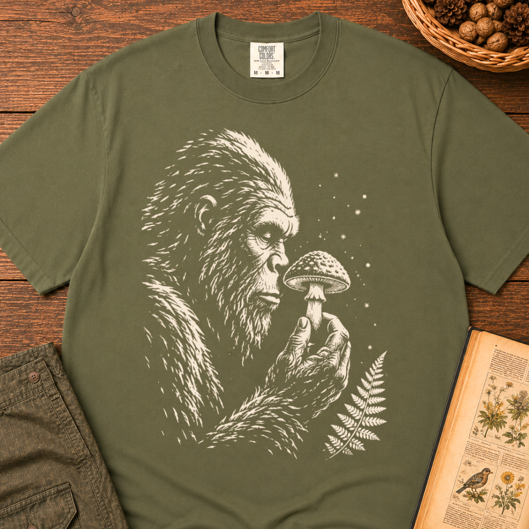 Sasquatch Mushroom Inspection T‑Shirt