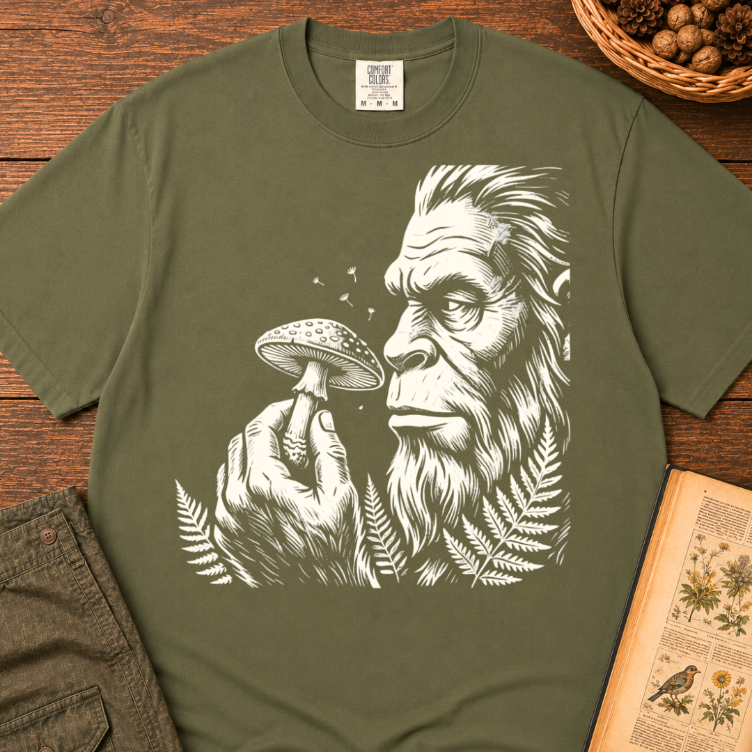 Bigfoot Mushroom Close Up T‑Shirt