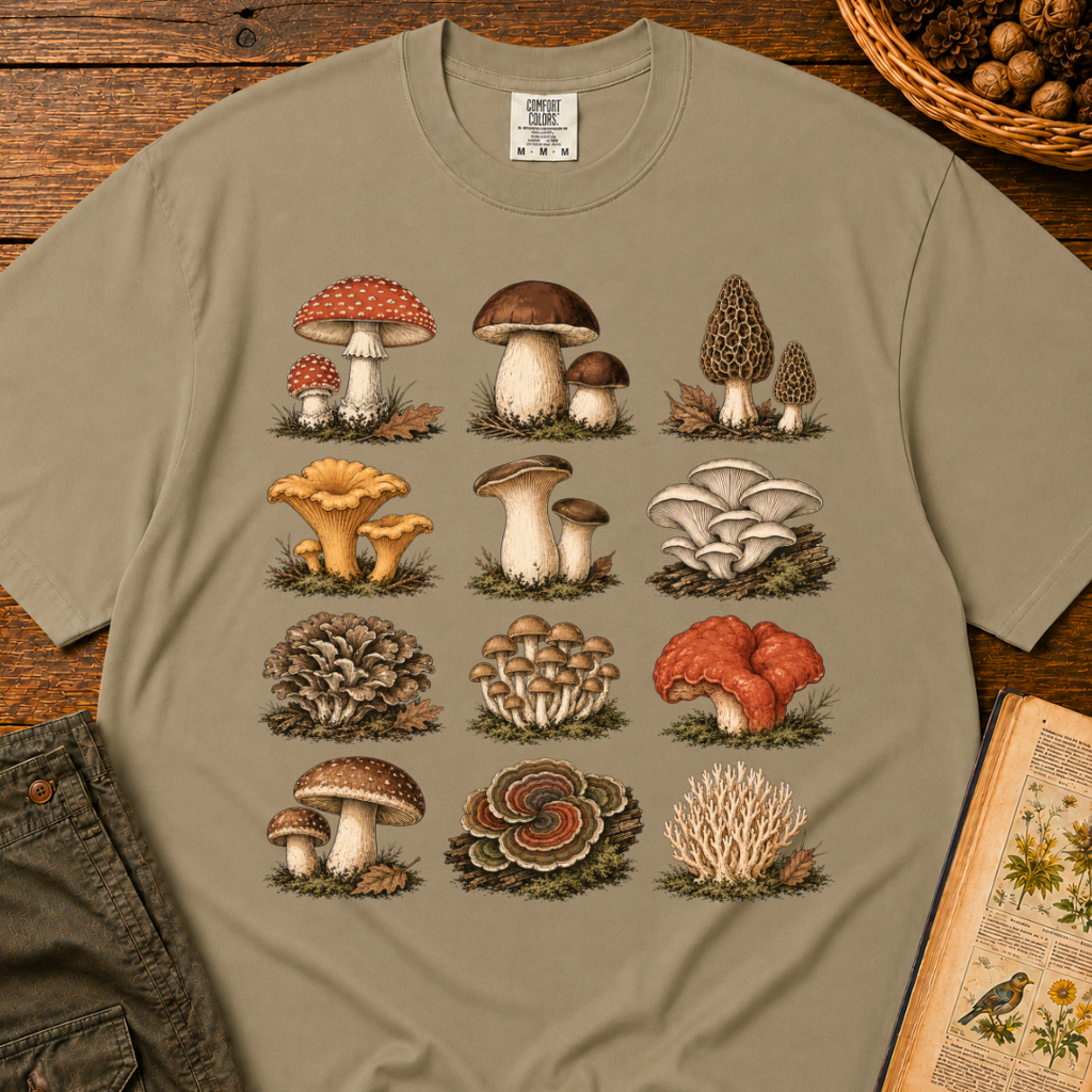 Mushroom Specimen Grid T-Shirt