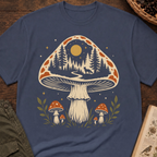 Hidden Forest Silhouette Mushroom T‑Shirt