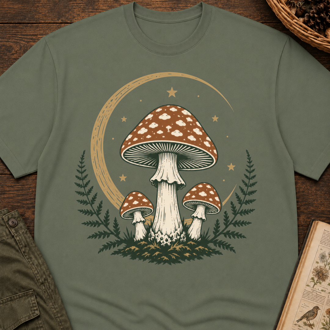 Moonlit Mushroom Emblem T‑Shirt