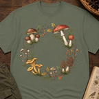 Woodland Fungi Wreath T‑Shirt