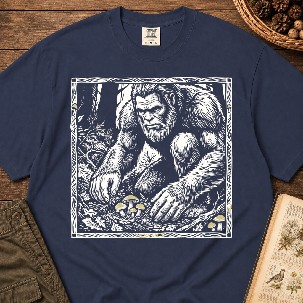 Sasquatch Wood Print T‑Shirt