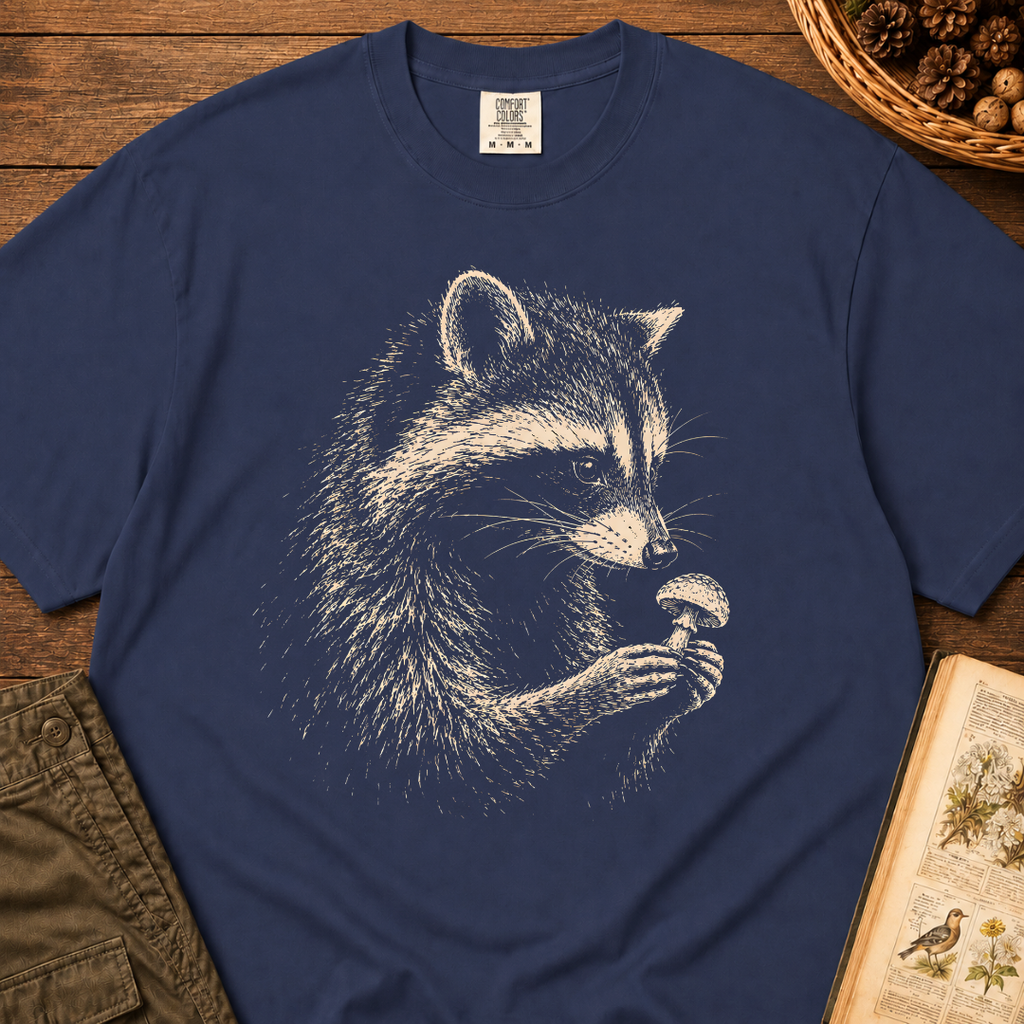 Raccoon Mushroom Bandit T‑Shirt