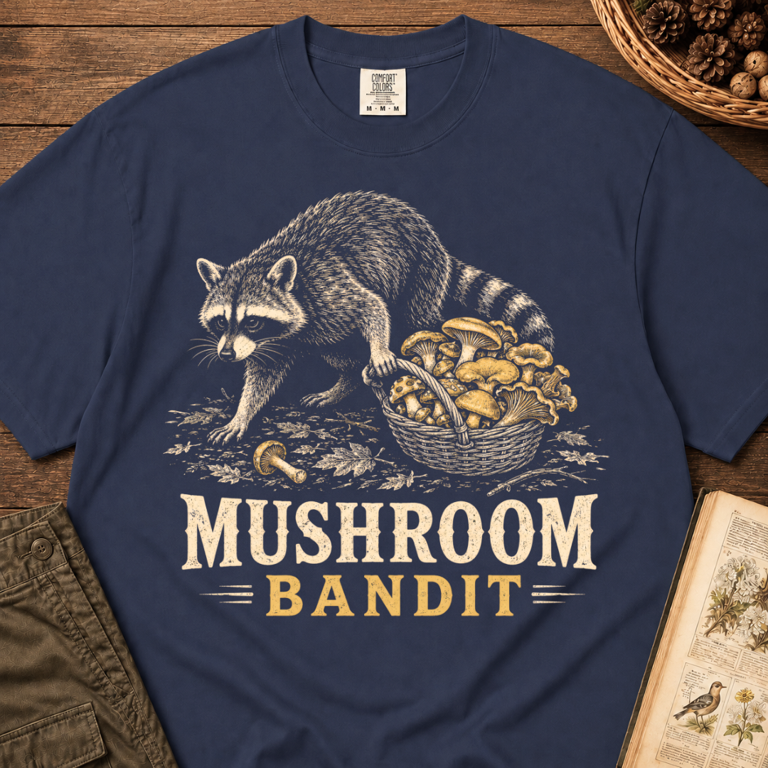 Mushroom Bandit Raccoon T‑Shirt