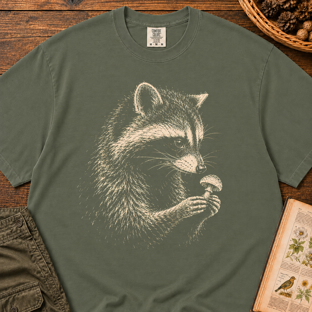 Raccoon Mushroom Bandit T‑Shirt