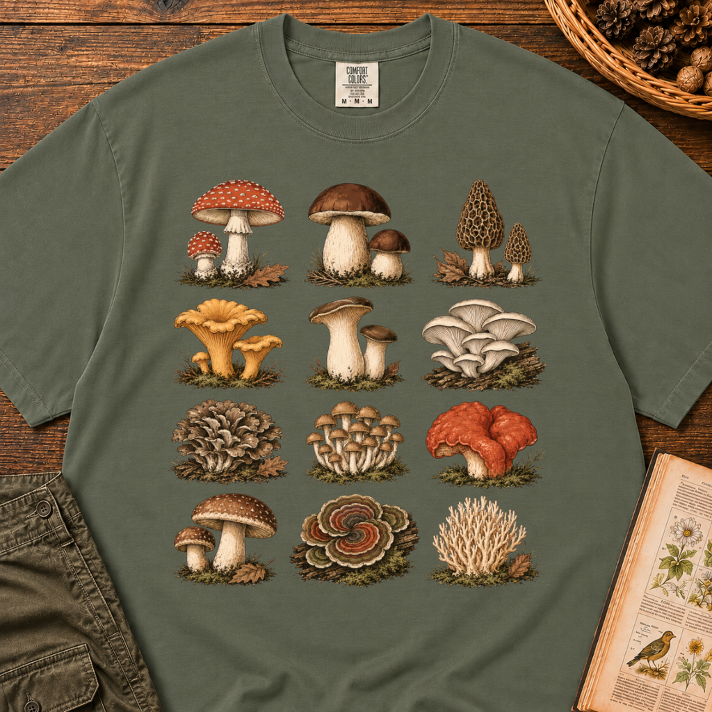 Mushroom Specimen Grid T-Shirt