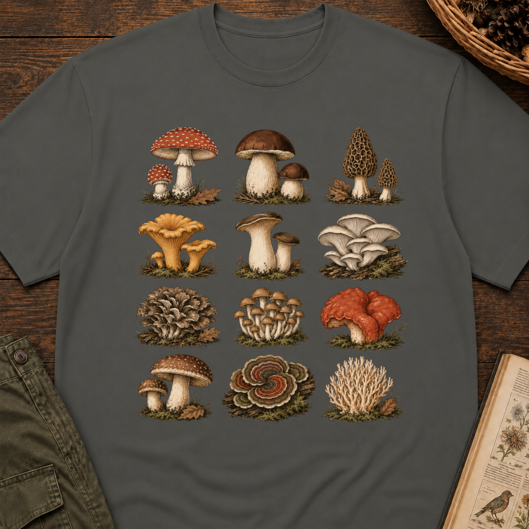 Mushroom Specimen Grid T-Shirt