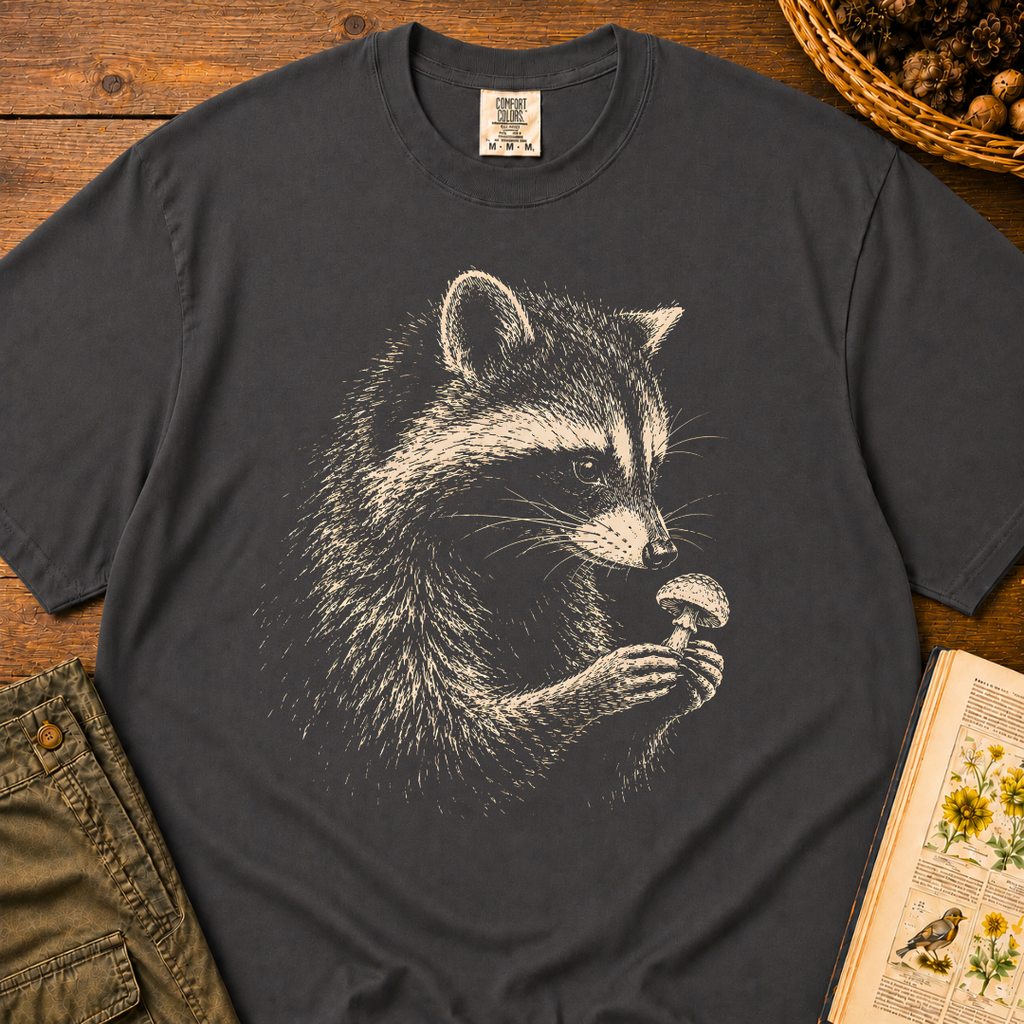 Raccoon Mushroom Bandit T‑Shirt