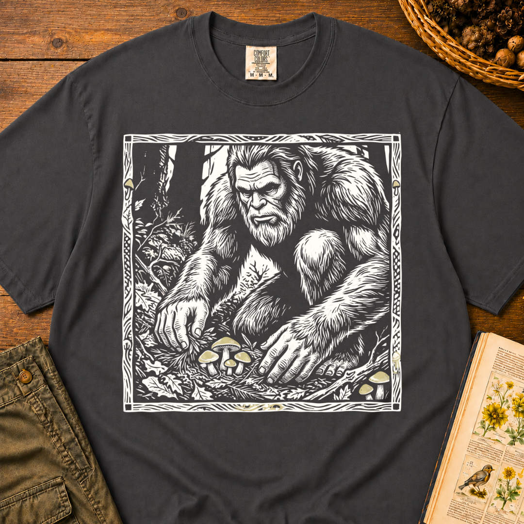Sasquatch Wood Print T‑Shirt