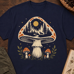 Hidden Forest Silhouette Mushroom T‑Shirt