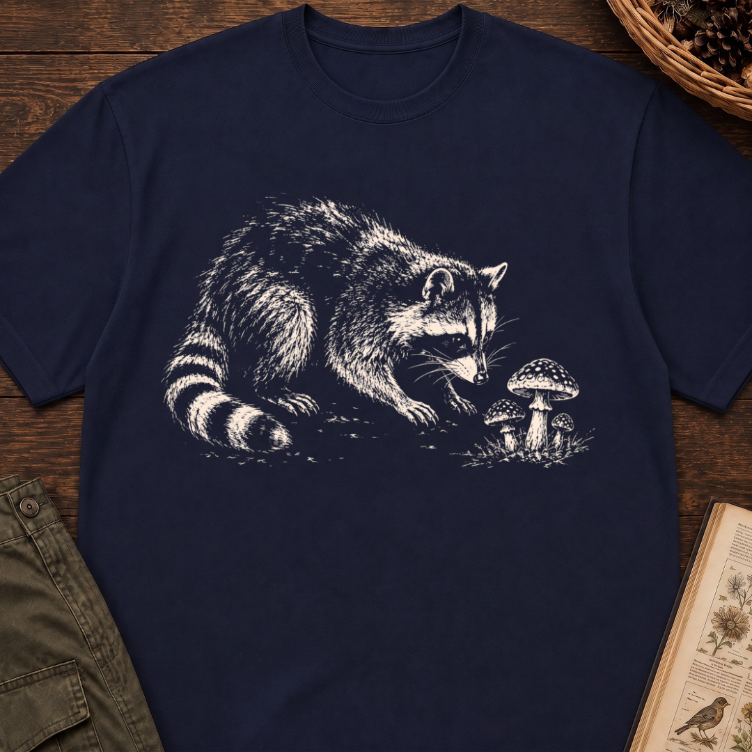 Raccoon with Mushroom T‑Shirt