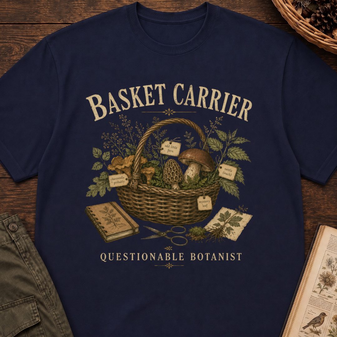 Basket Carrier, Questionable Botanist T‑Shirt