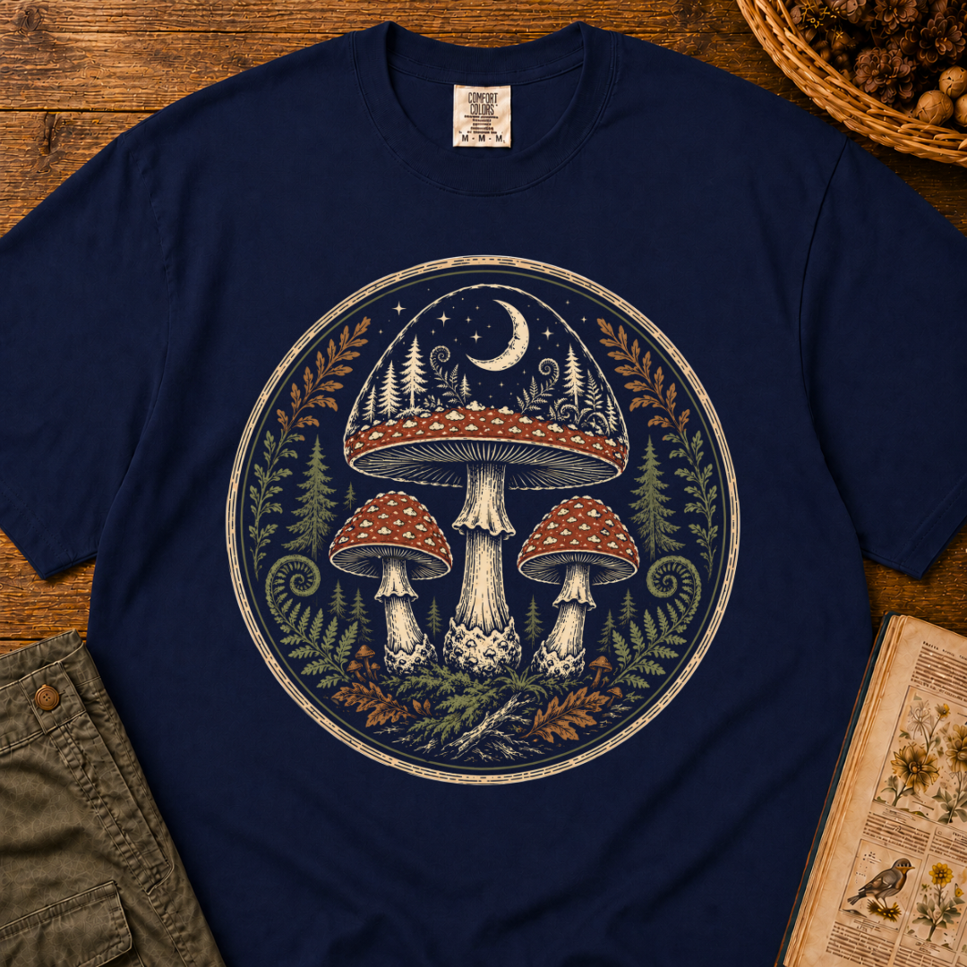 Moonlit Mycology Emblem T‑Shirt